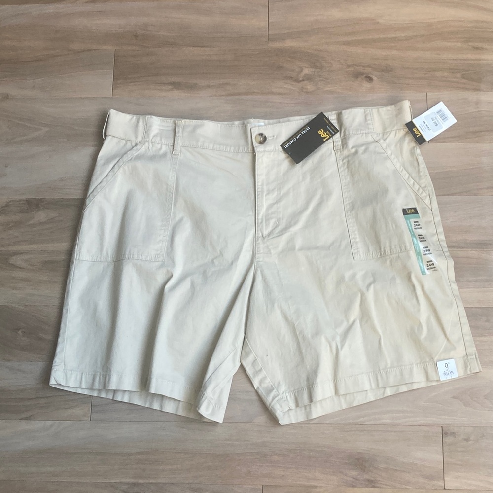 Lee Bermuda short mid rise soft, flex comfort waistband griege tan 24W - Picture 14 of 16